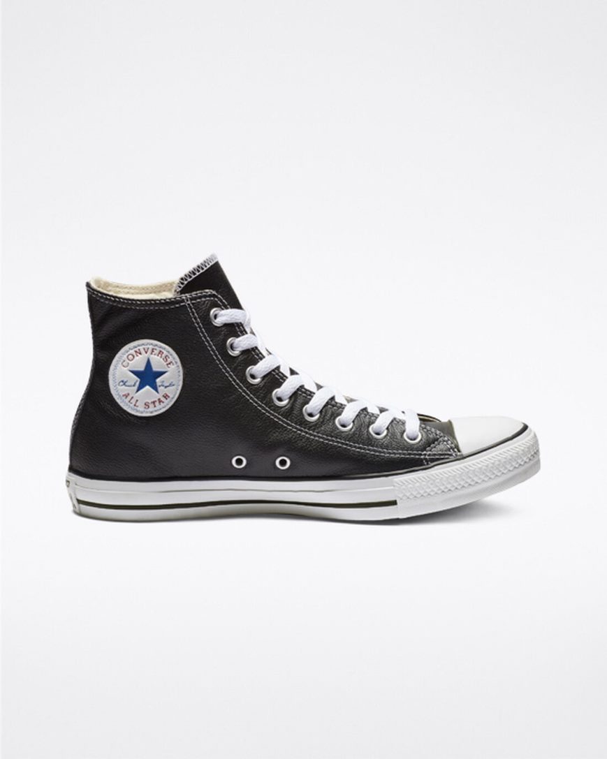 Tenisi Inalti Barbati Converse Chuck Taylor All Star Piele Negrii | RO TAKEJ487